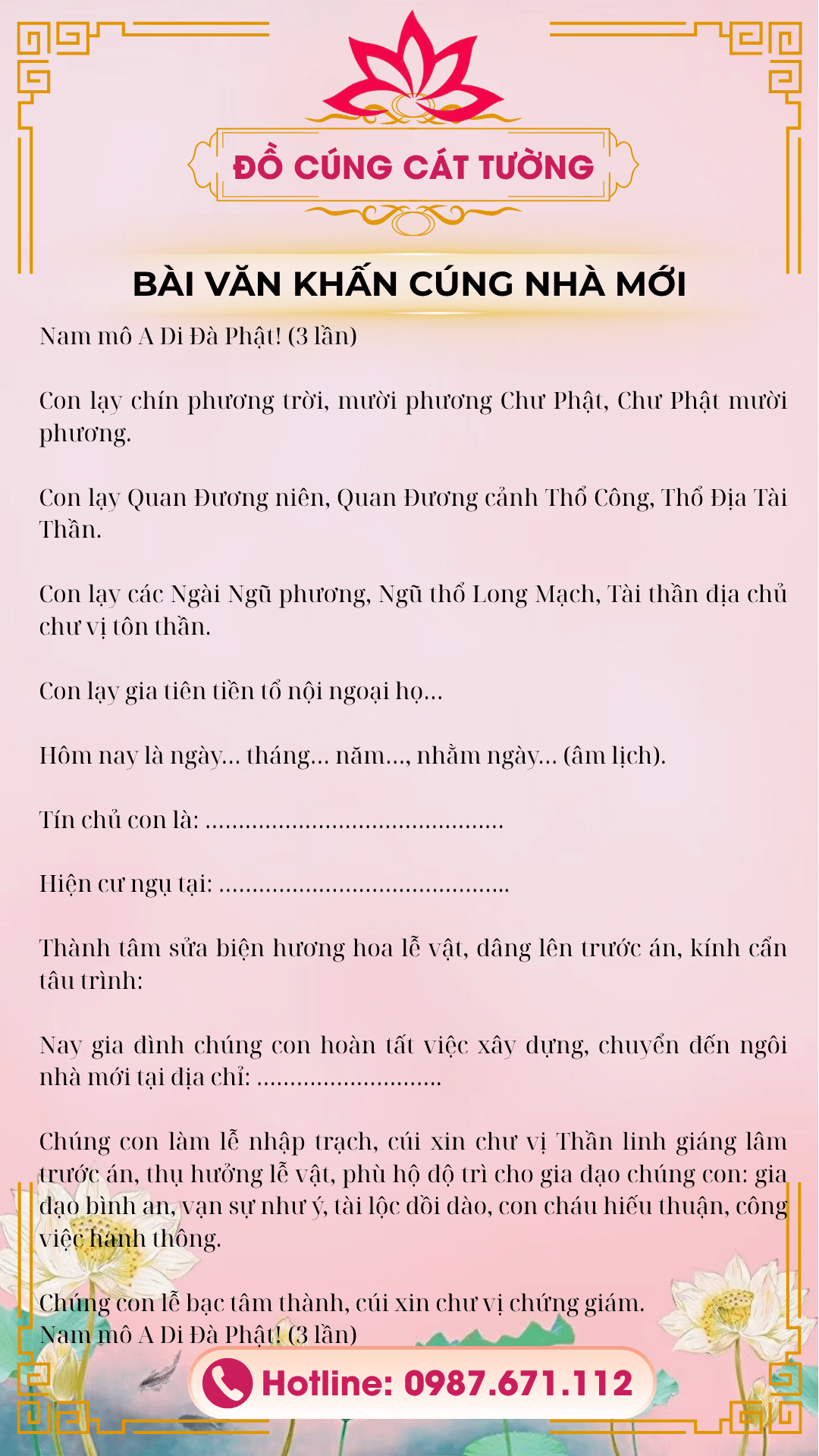 Bài văn khấn lễ nhập trạch về nhà mới đầy đủ (chuẩn truyền thống)