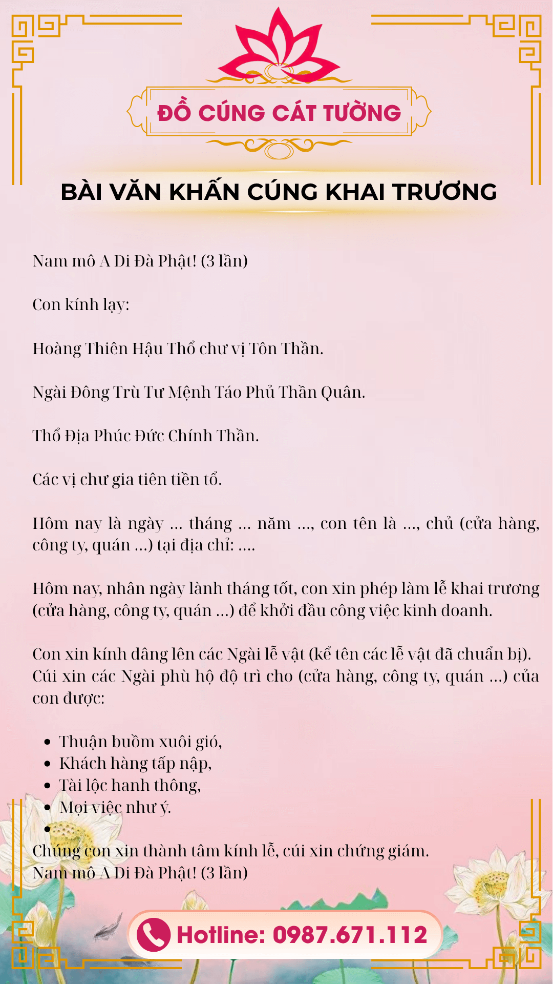 MÂM CÚNG KHAI TRƯƠNG 20 Văn khấn bài cúng khai trương đơn giản cho cửa hàng buôn bán