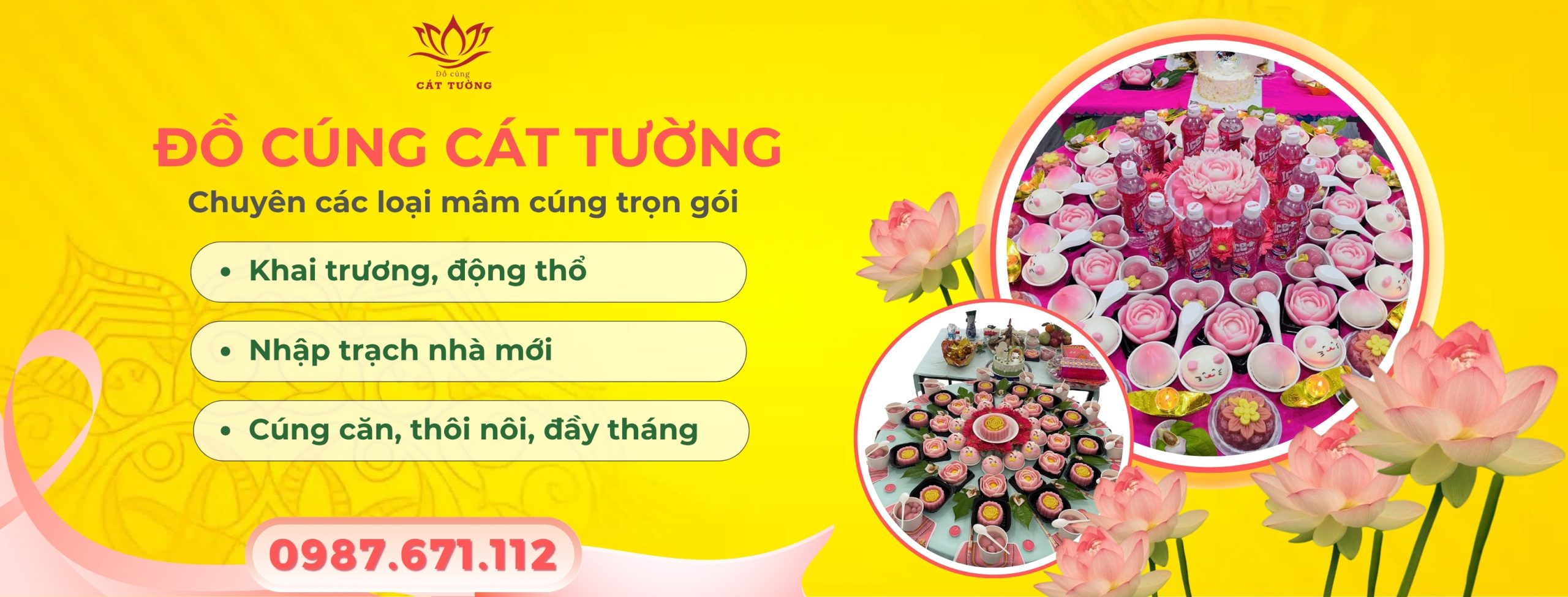 Banner đồ cúng cát tường